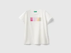 T-shirt with glittery logo in organic cotton