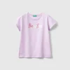 T-shirt with glittery logo in organic cotton