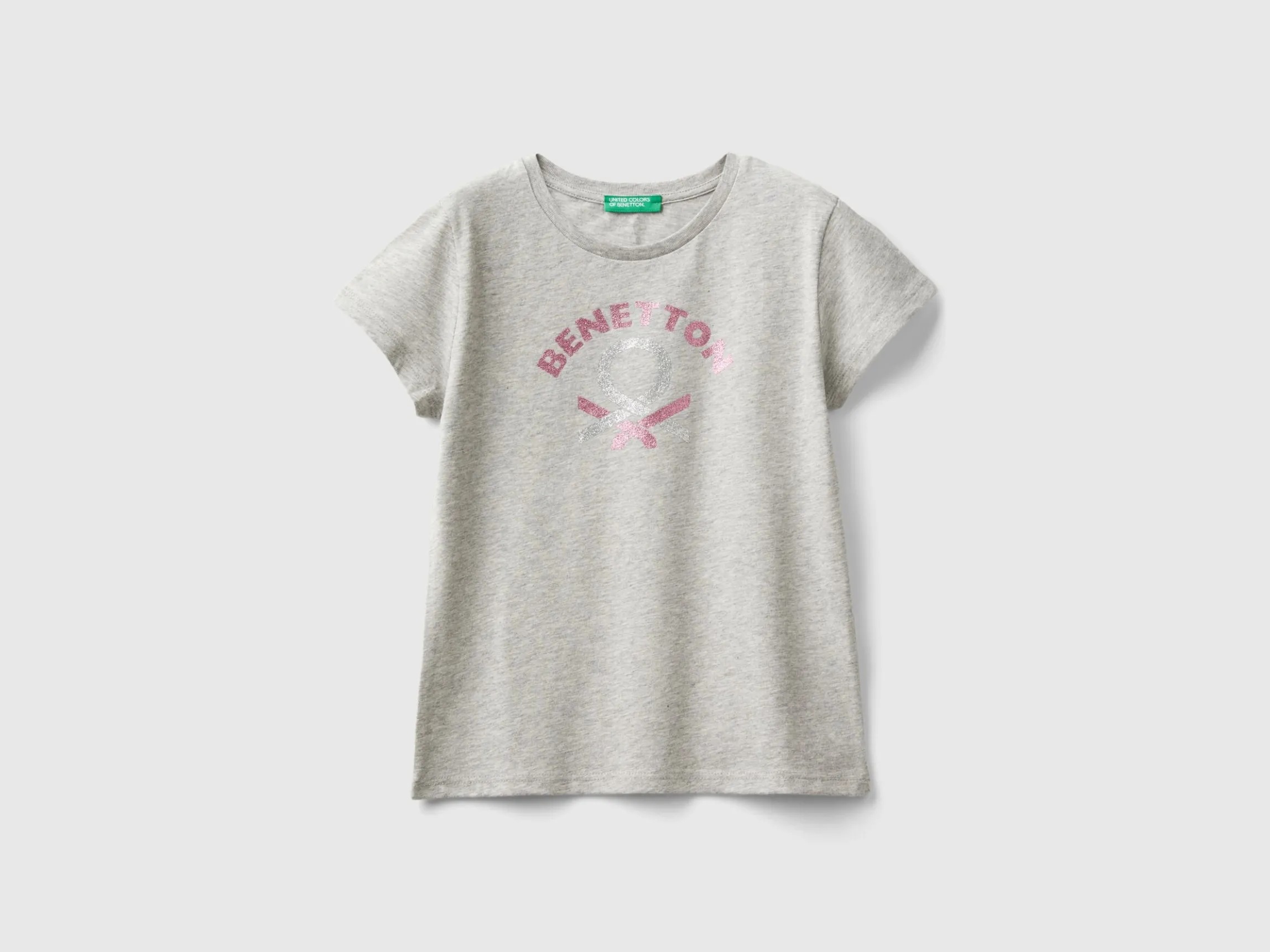 T-shirt with glittery logo in organic cotton