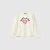 T-shirt with glittery print