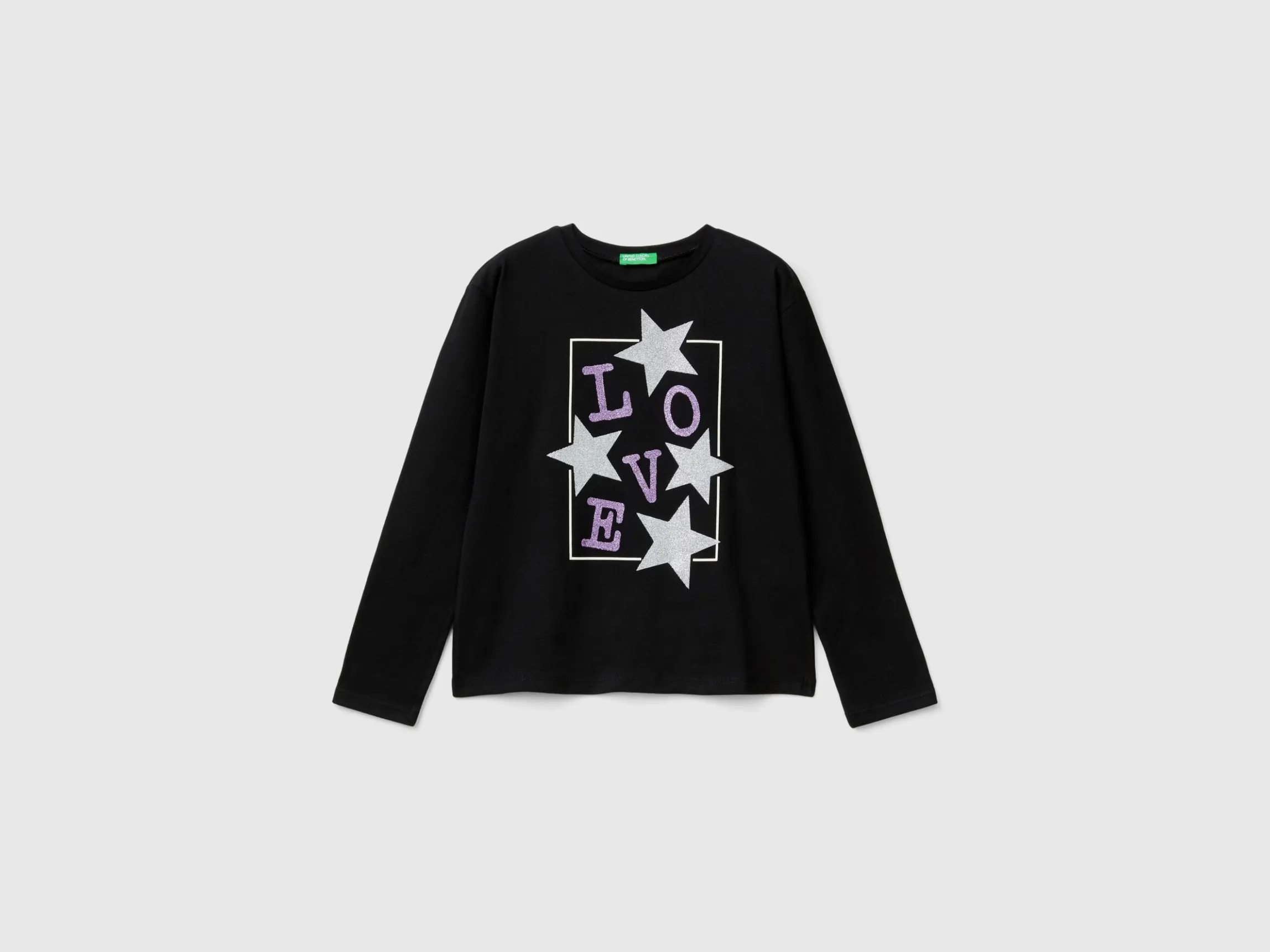 T-shirt with glittery print