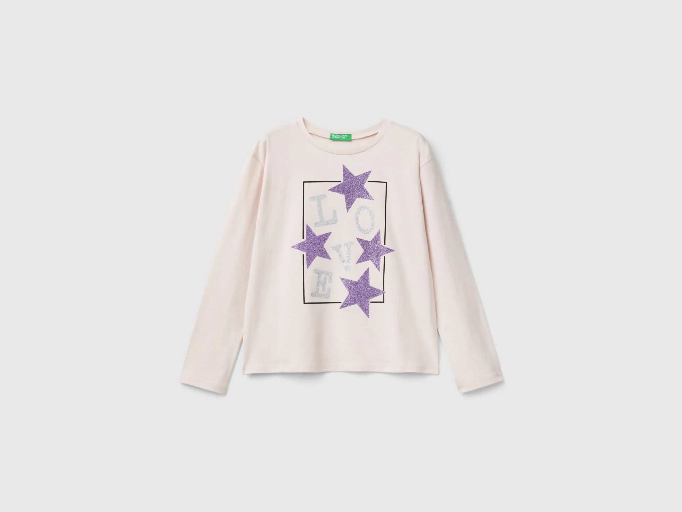 T-shirt with glittery print