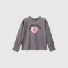 T-shirt with glittery print