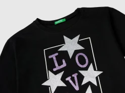 T-shirt with glittery print