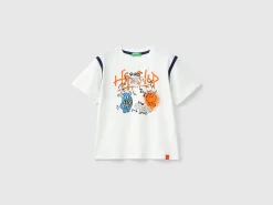 T-shirt with graffiti print in organic cotton