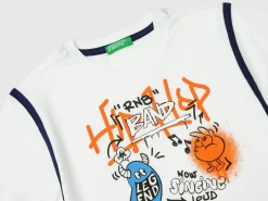 T-shirt with graffiti print in organic cotton