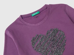T-shirt with lurex embroidery