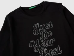 T-shirt with lurex embroidery