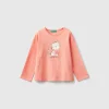 T-shirt with petal effect applique