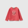 T-shirt with petal effect applique