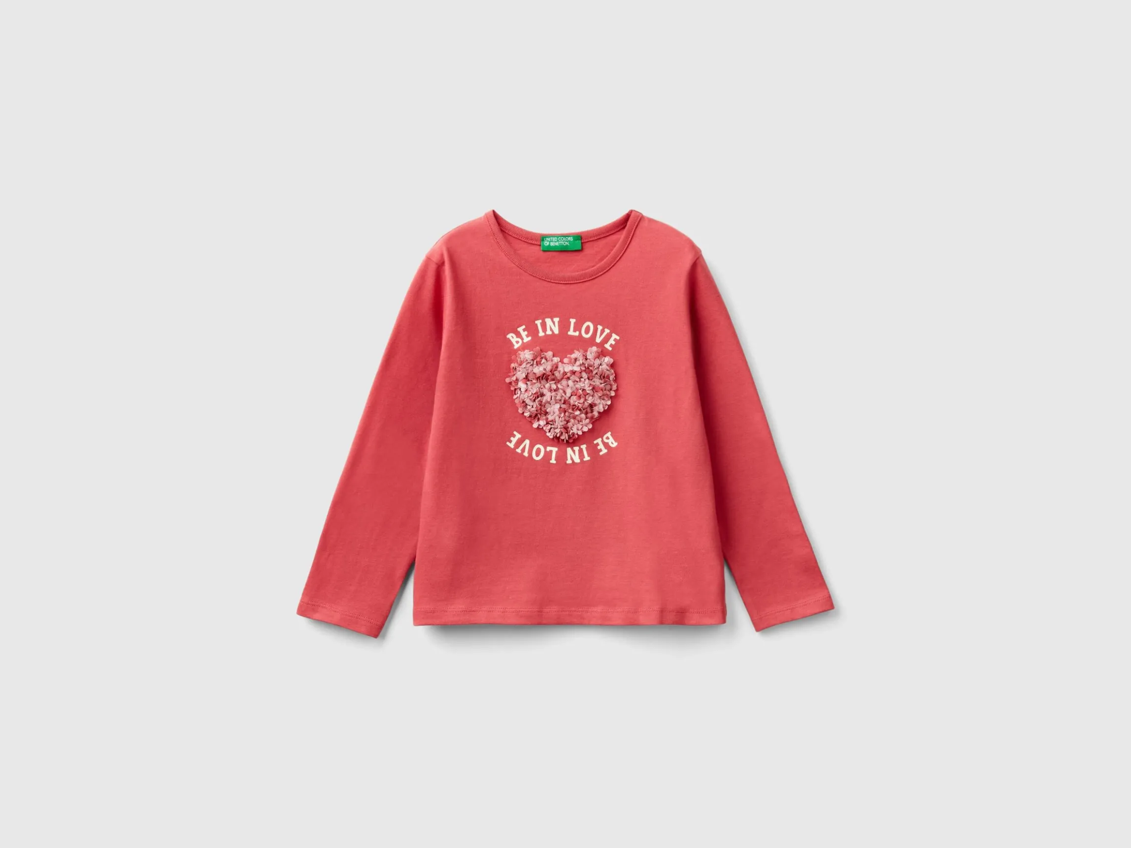 T-shirt with petal effect applique