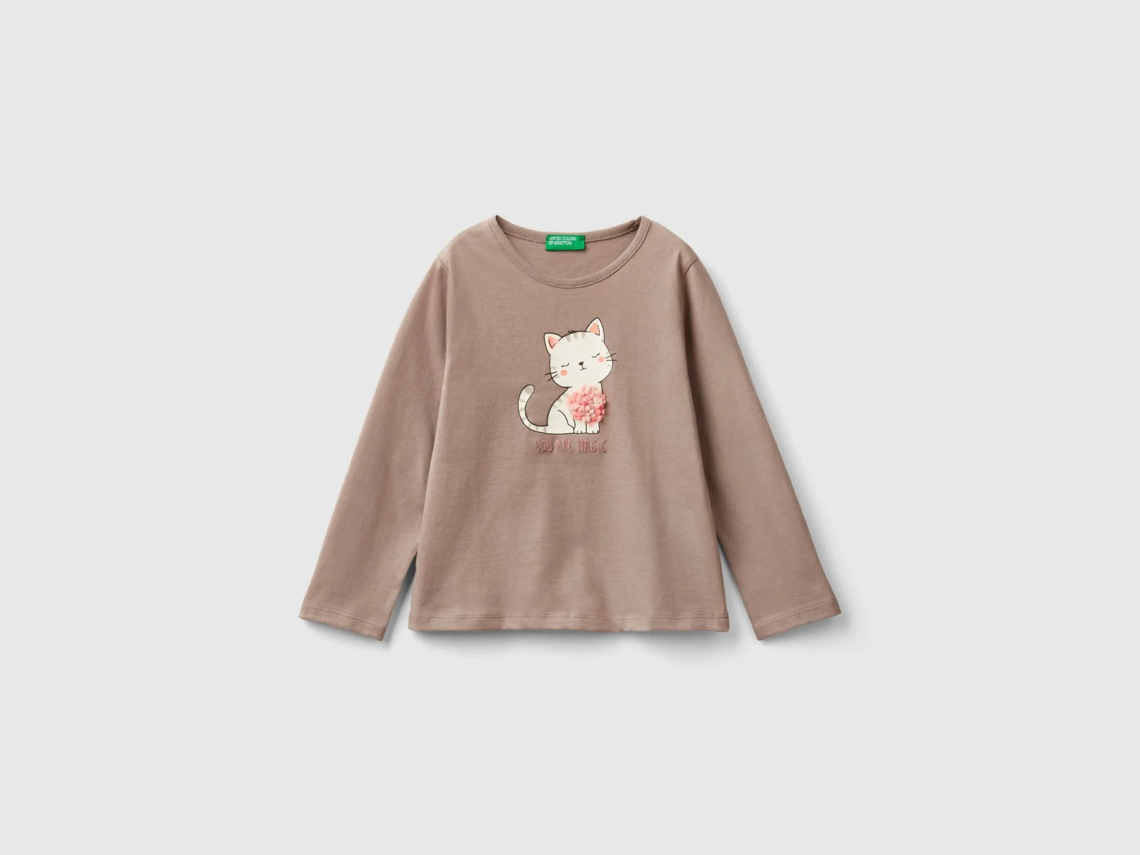 T-shirt with petal effect applique