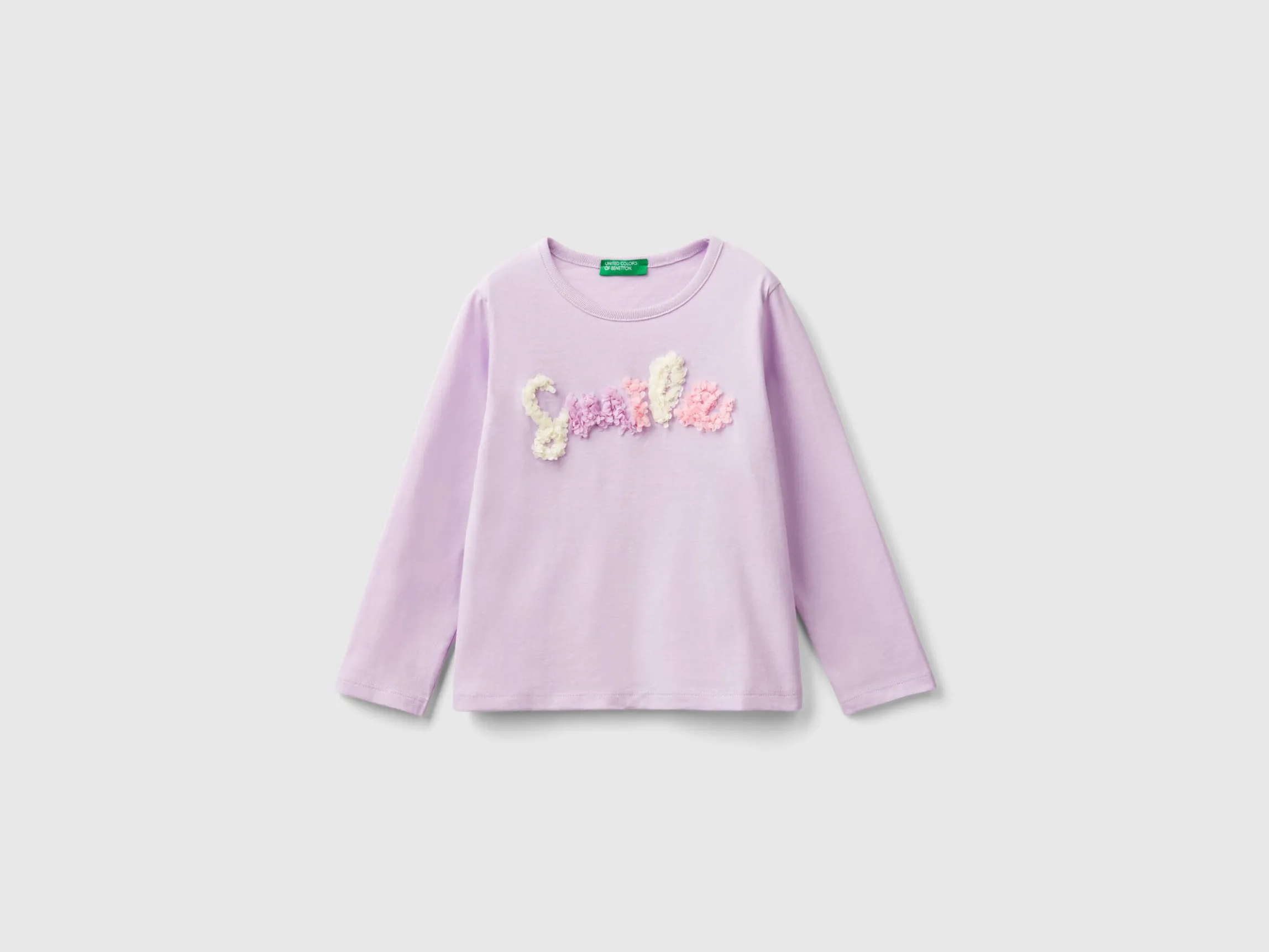 T-shirt with petal effect applique