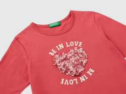 T-shirt with petal effect applique