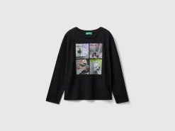 T-shirt with photo print and glitter