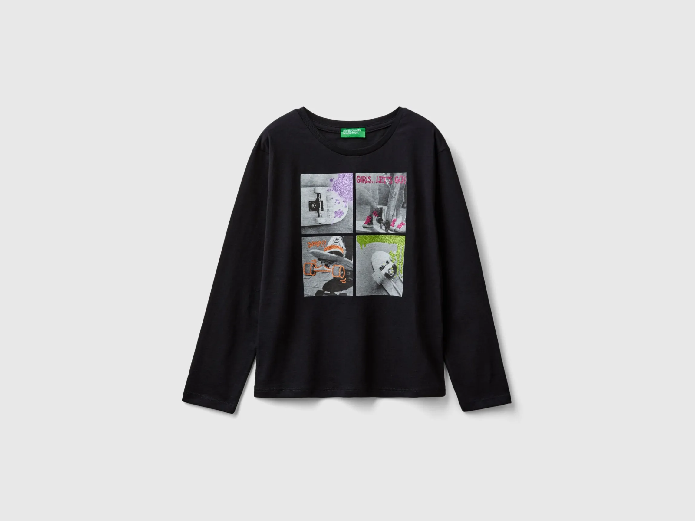 T-shirt with photo print and glitter