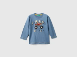 T-shirt with print and applique