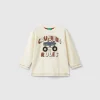 T-shirt with print and applique