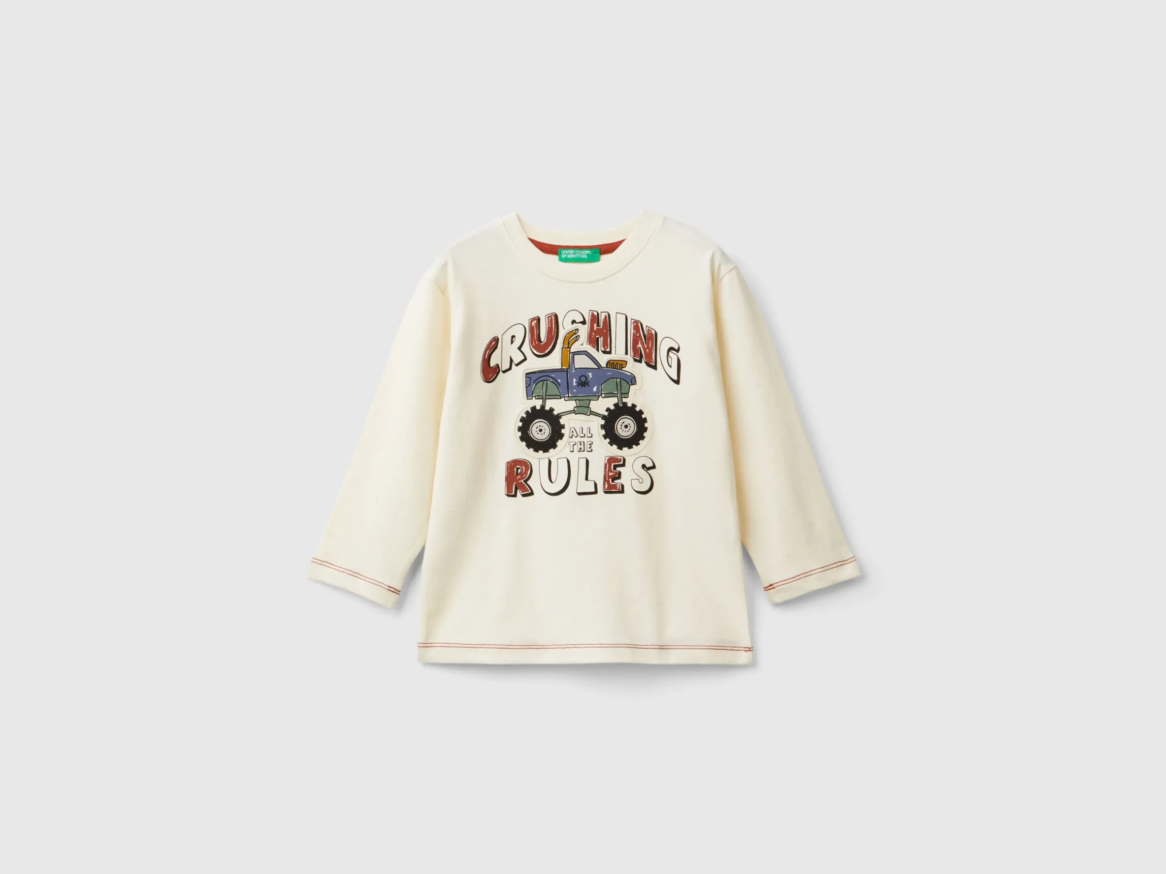 T-shirt with print and applique