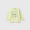 T-shirt with print and applique