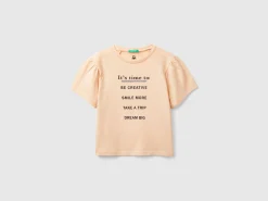T-shirt with print and applique