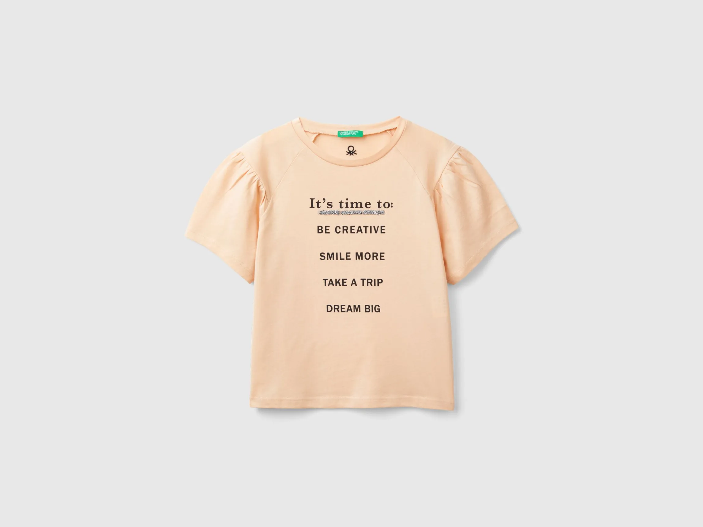 T-shirt with print and applique