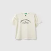 T-shirt with print and applique