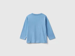 T-shirt with print and applique