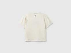 T-shirt with print and applique