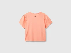 T-shirt with print and applique