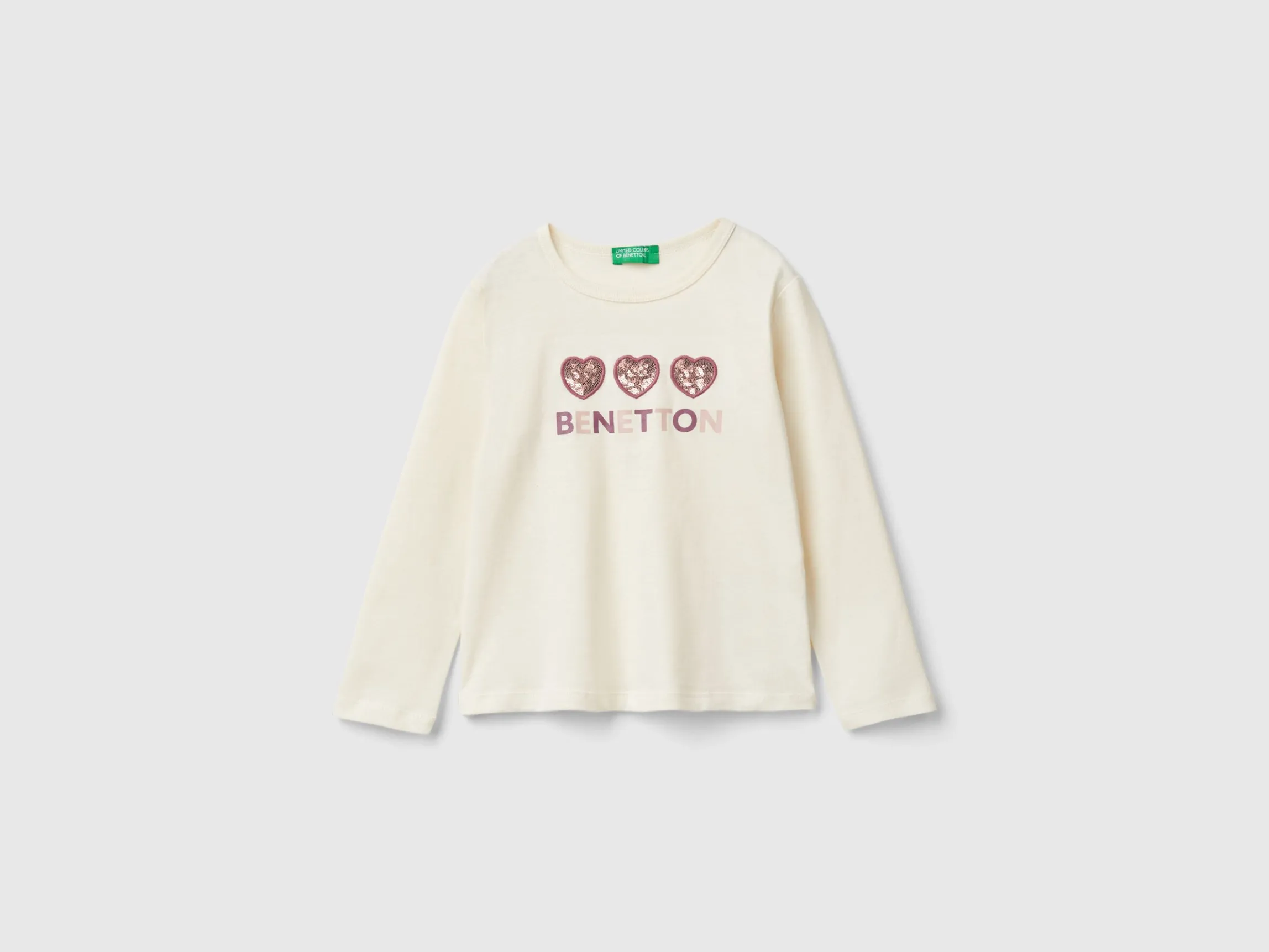 T-shirt with print and sequins
