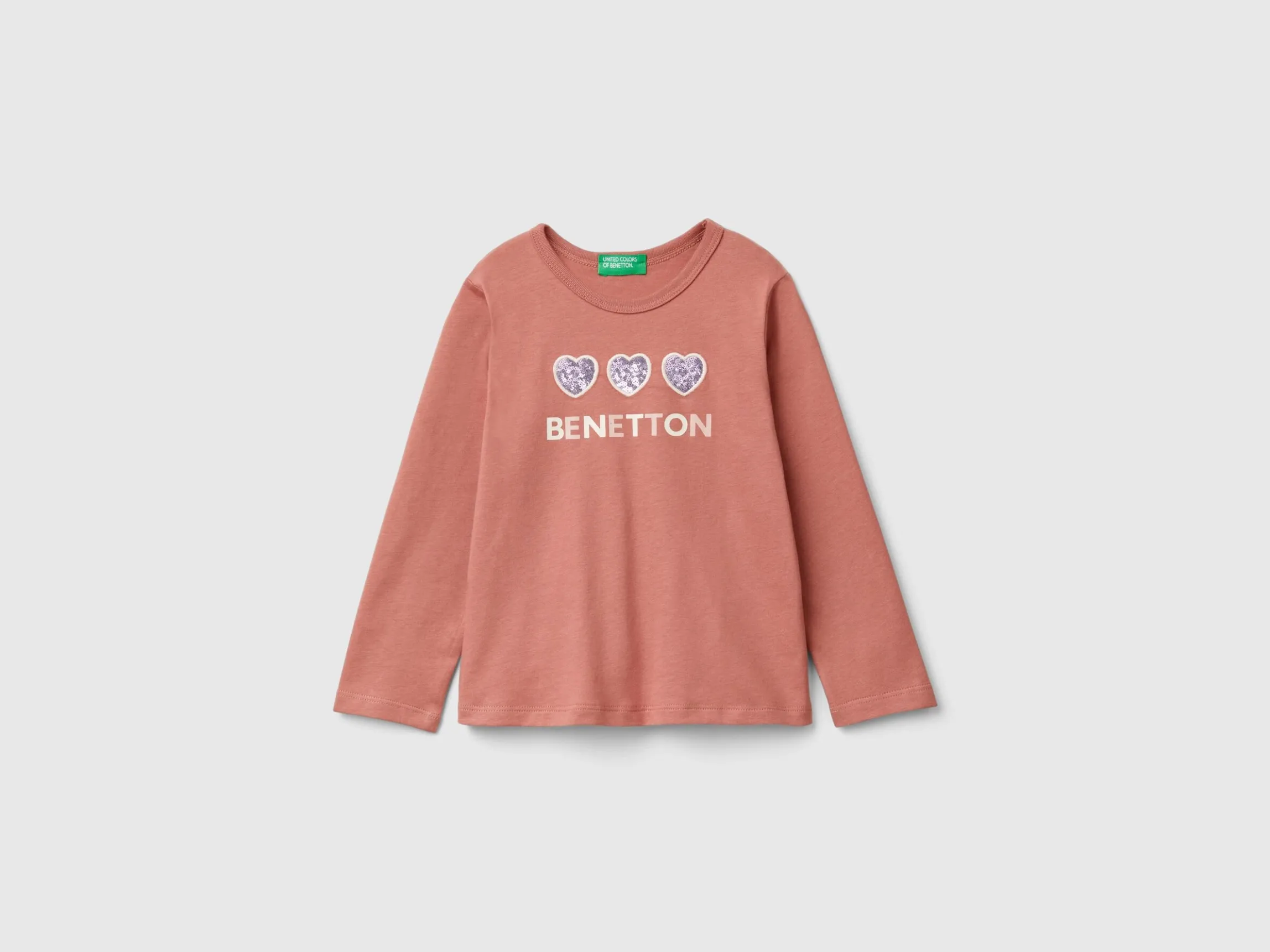 T-shirt with print and sequins