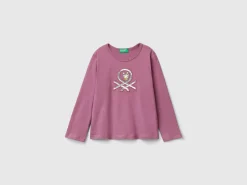 T-shirt with print and sequins