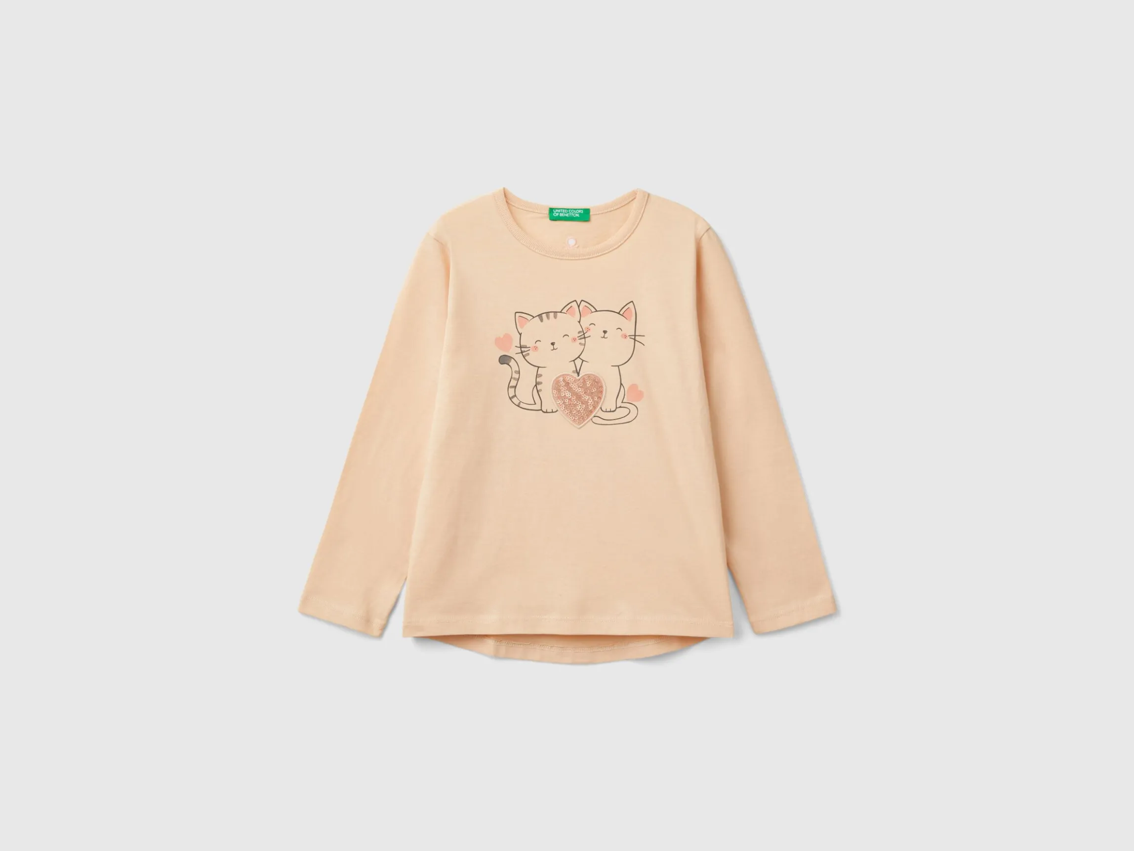 T-shirt with print and sequins