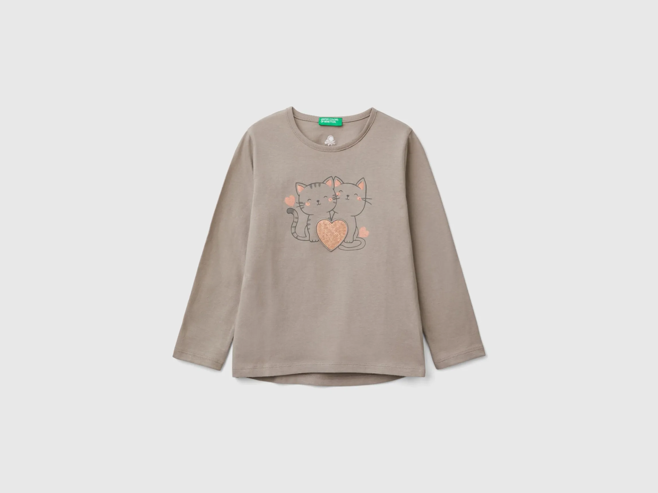 T-shirt with print and sequins