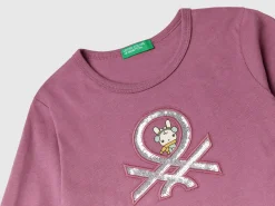 T-shirt with print and sequins