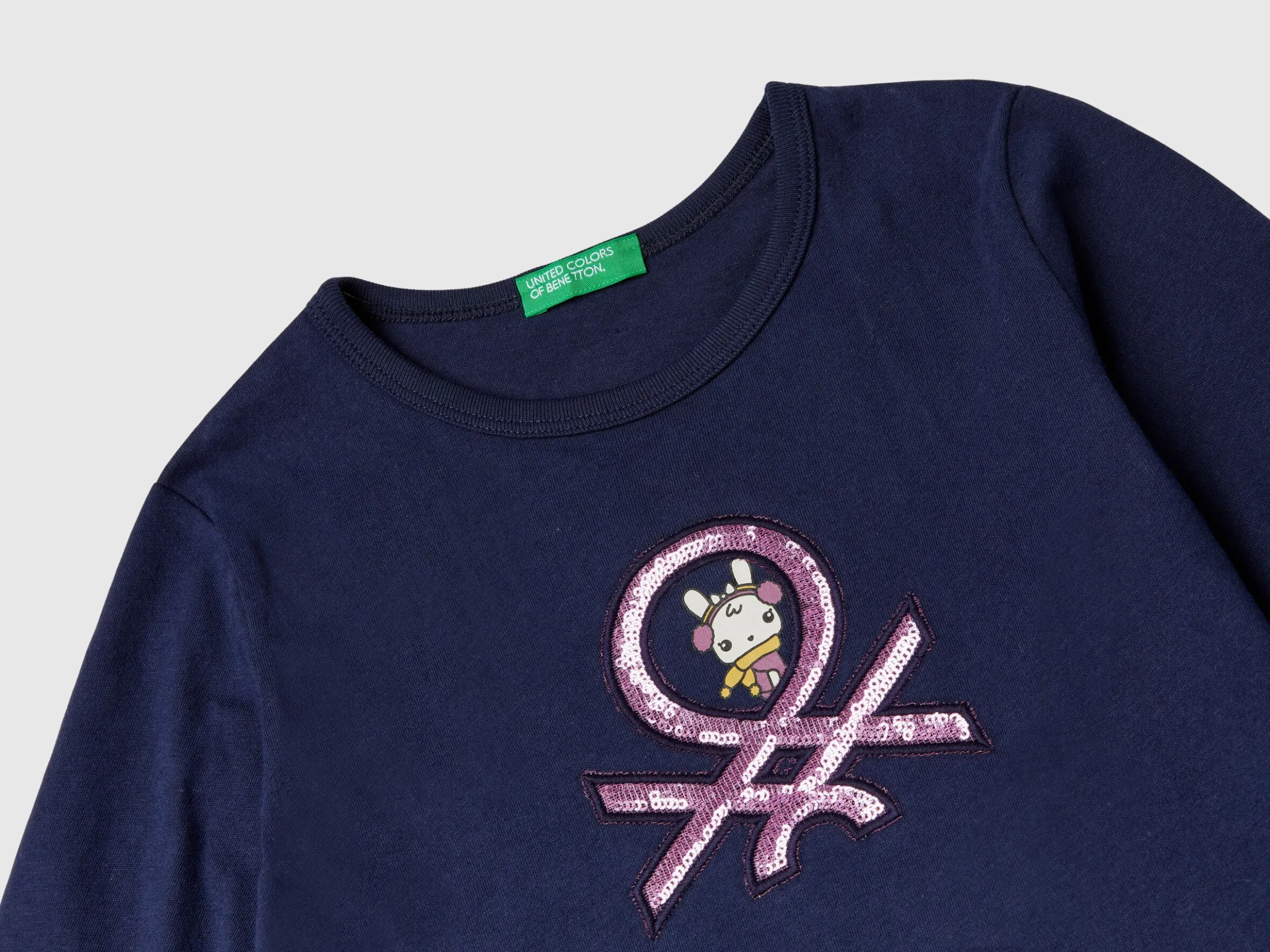 T-shirt with print and sequins
