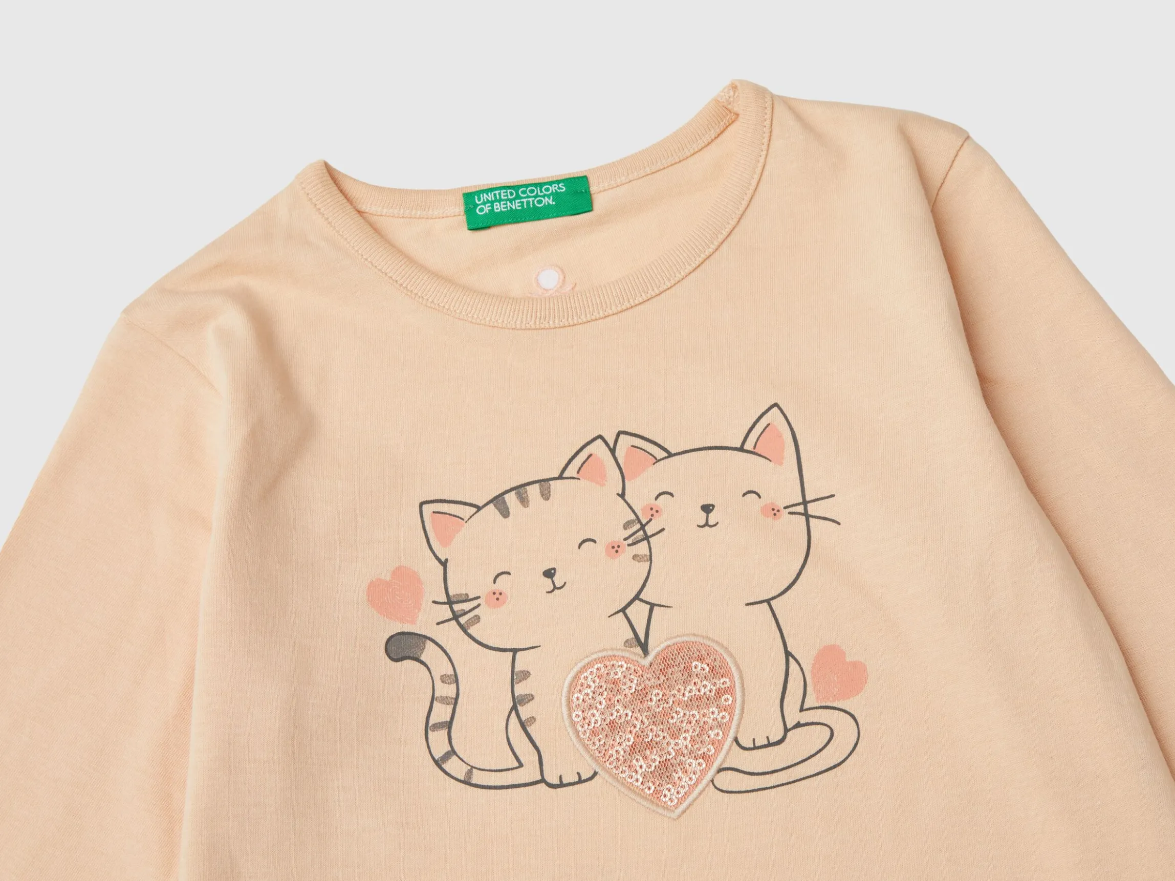T-shirt with print and sequins