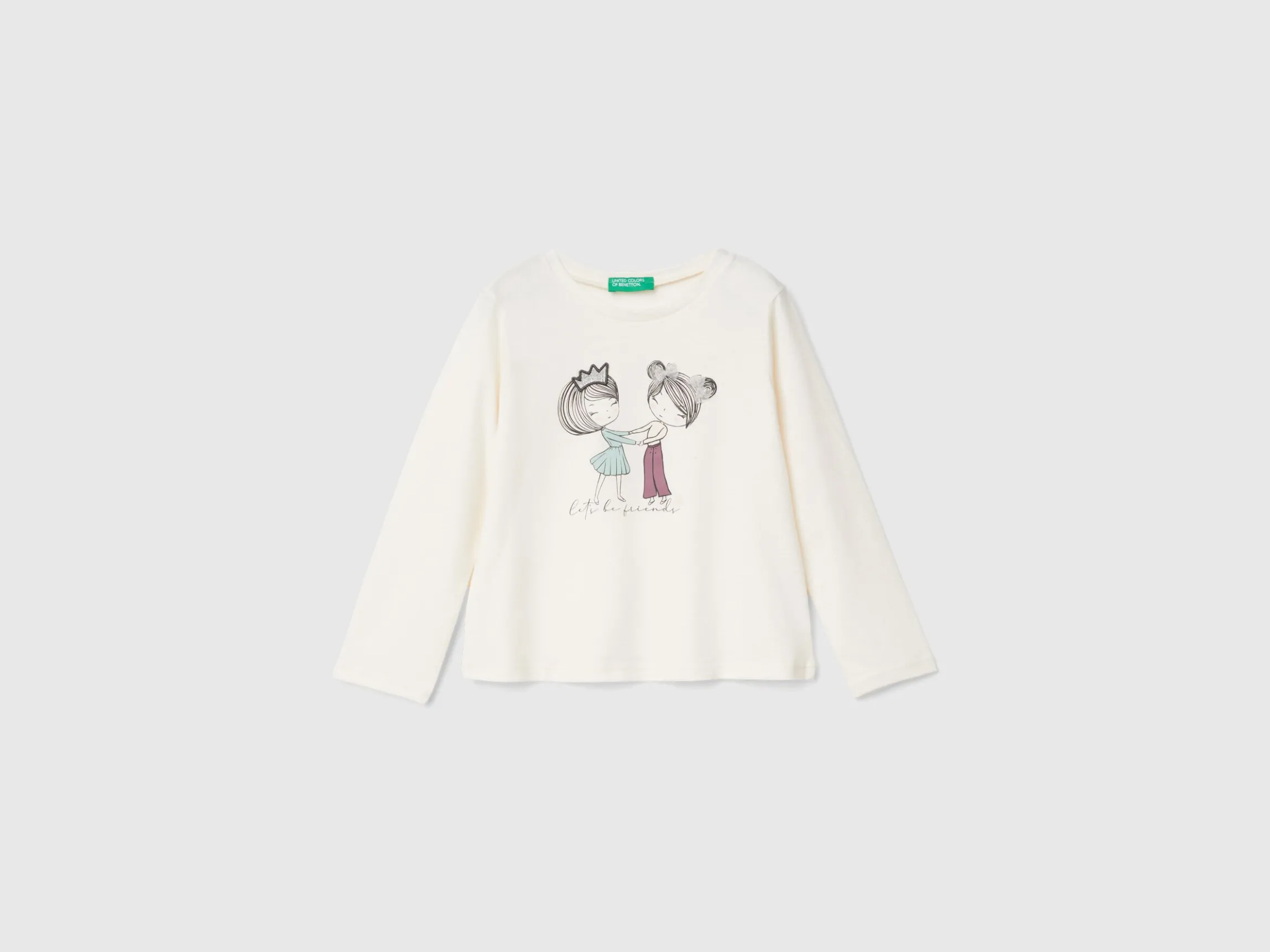 T-shirt with print and tulle applique