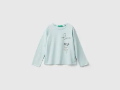 T-shirt with print and tulle applique