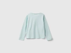 T-shirt with print and tulle applique
