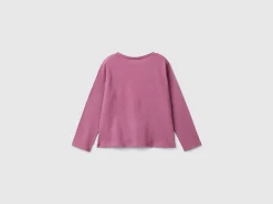 T-shirt with print and tulle applique