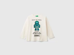 T-shirt with print in warm organic cotton