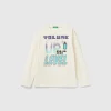 T-shirt with print in warm organic cotton