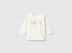 T-shirt with print in warm organic cotton