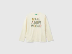 T-shirt with print in warm organic cotton
