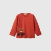 T-shirt with print in warm organic cotton