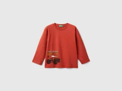 T-shirt with print in warm organic cotton