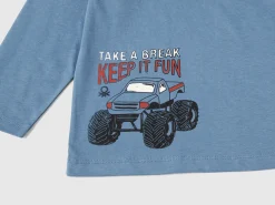 T-shirt with print in warm organic cotton
