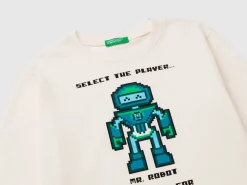 T-shirt with print in warm organic cotton